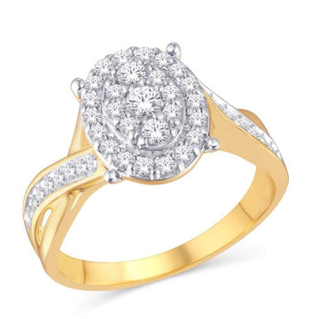 10 Karat Yellow Gold 0.50 Carat Diamonds Oval Ladies Ring-0225548-YG