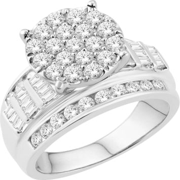 10 Karat White Gold 3.00 Carat Diamonds Round Ladies Ring-0226161-WG