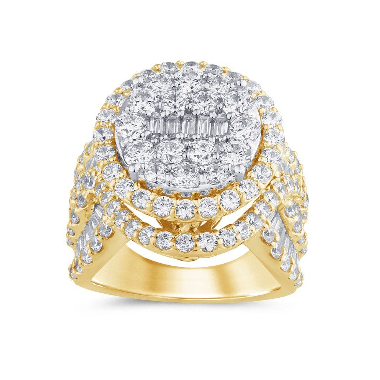 10 Karat Two-tone (White and Yellow) Gold 4.13 Carat Diamonds Round Ladies Ring-0229649-WY