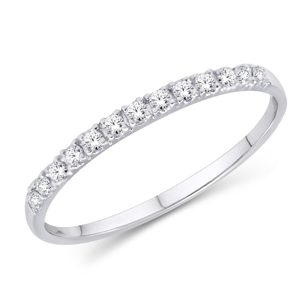 10 Karat White Gold 0.15 Carat Diamonds Classic Ladies Band-0725805-WG