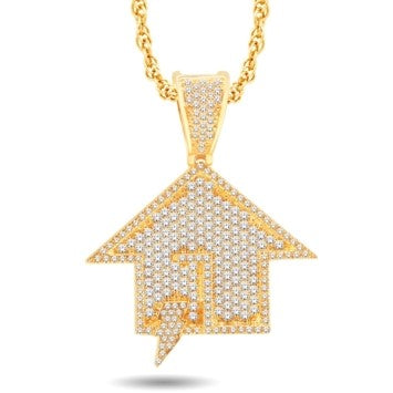 10 Karat All Yellow Gold 1.05 Carat Diamonds House HipHop Pendant-1025444-ALY