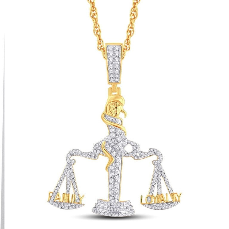 10 Karat Yellow Gold 1.02 Carat Diamonds Lady Justice HipHop Pendant-1025777-YG