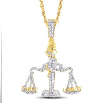 10 Karat Yellow Gold 1.02 Carat Diamonds Lady Justice HipHop Pendant-1025777-YG