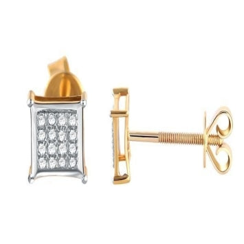 10KT White Gold 0.15 Carat Square Earrings-0124103-WG