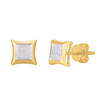 10KT Yellow Gold 0.10 Carat Square Earrings-0124202-YG