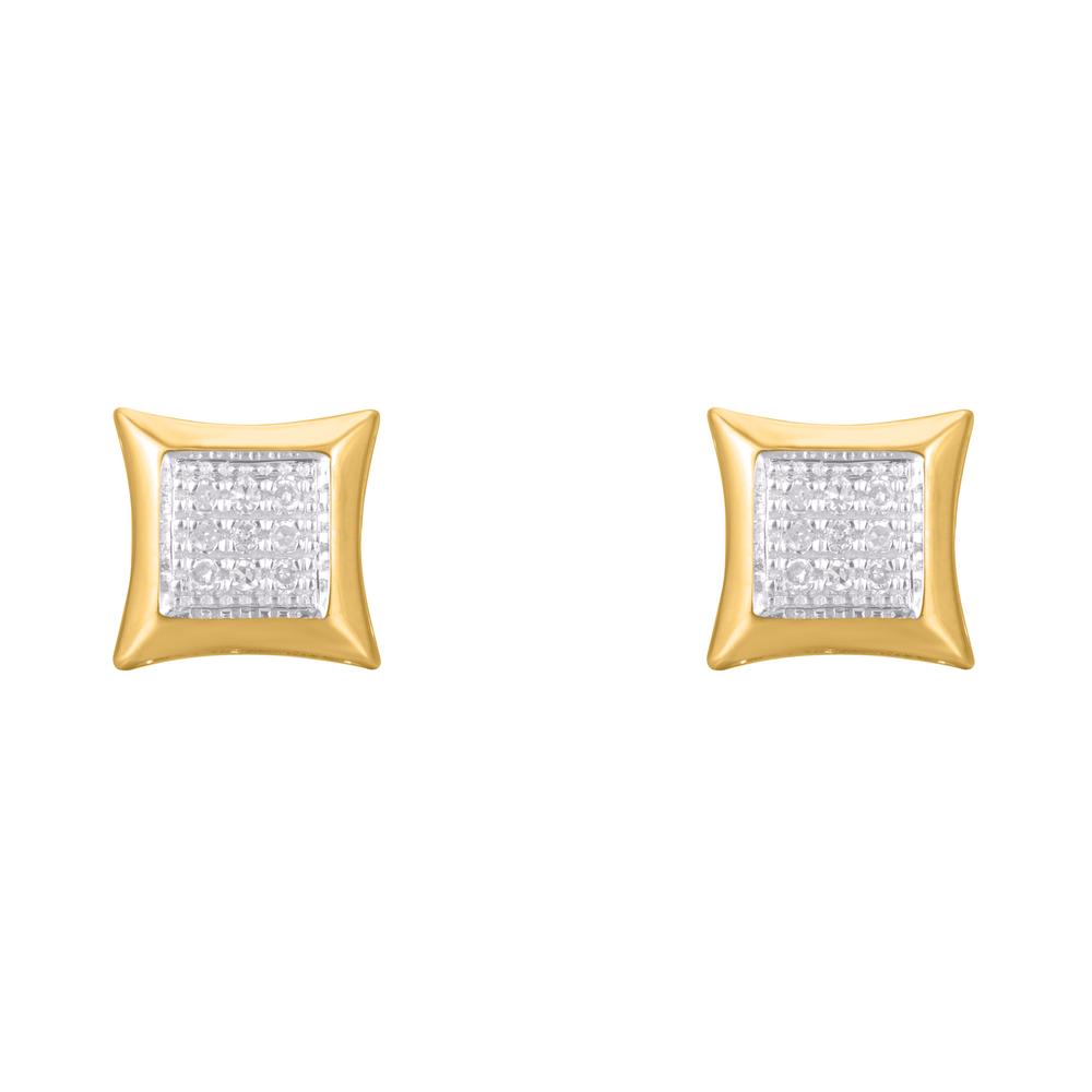 10KT Yellow Gold 0.10 Carat Square Earrings-0124202-YG