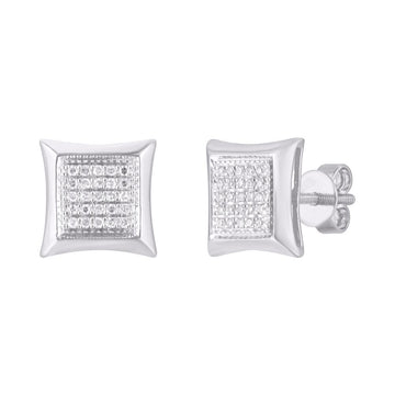 10KT White Gold 0.25 Carat Square Earrings-0124204-WG