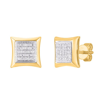 10KT Yellow Gold 0.25 Carat Square Earrings-0124204-YG