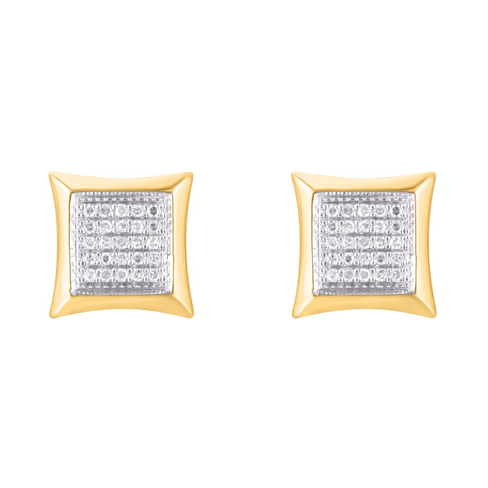 10KT Yellow Gold 0.25 Carat Square Earrings-0124204-YG