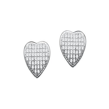 10KT White Gold 0.25 Carat Heart Earrings-0124304-WG