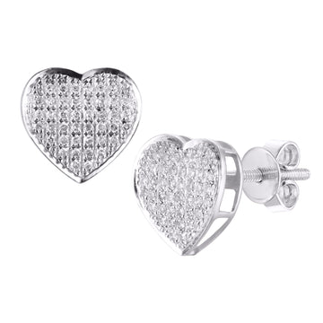 10KT White Gold 0.50 Carat Heart Earrings-0124306-WG