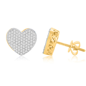 10KT Yellow Gold 0.50 Carat Heart Earrings-0125059-YG