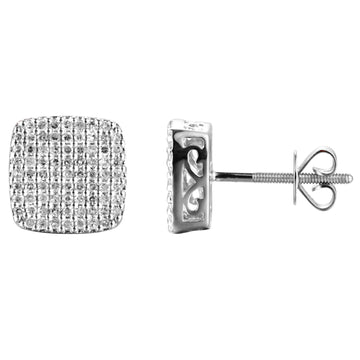 10KT White Gold 0.50 Carat Cushion Earrings-0125160-WG