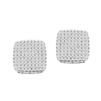 10KT Yellow Gold 0.12 Carat Cushion Stud Earrings-0125162-YG