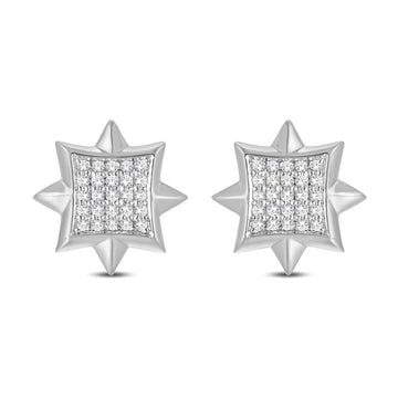 10KT White Gold 0.14 Carat Star Earrings-0125746-WG