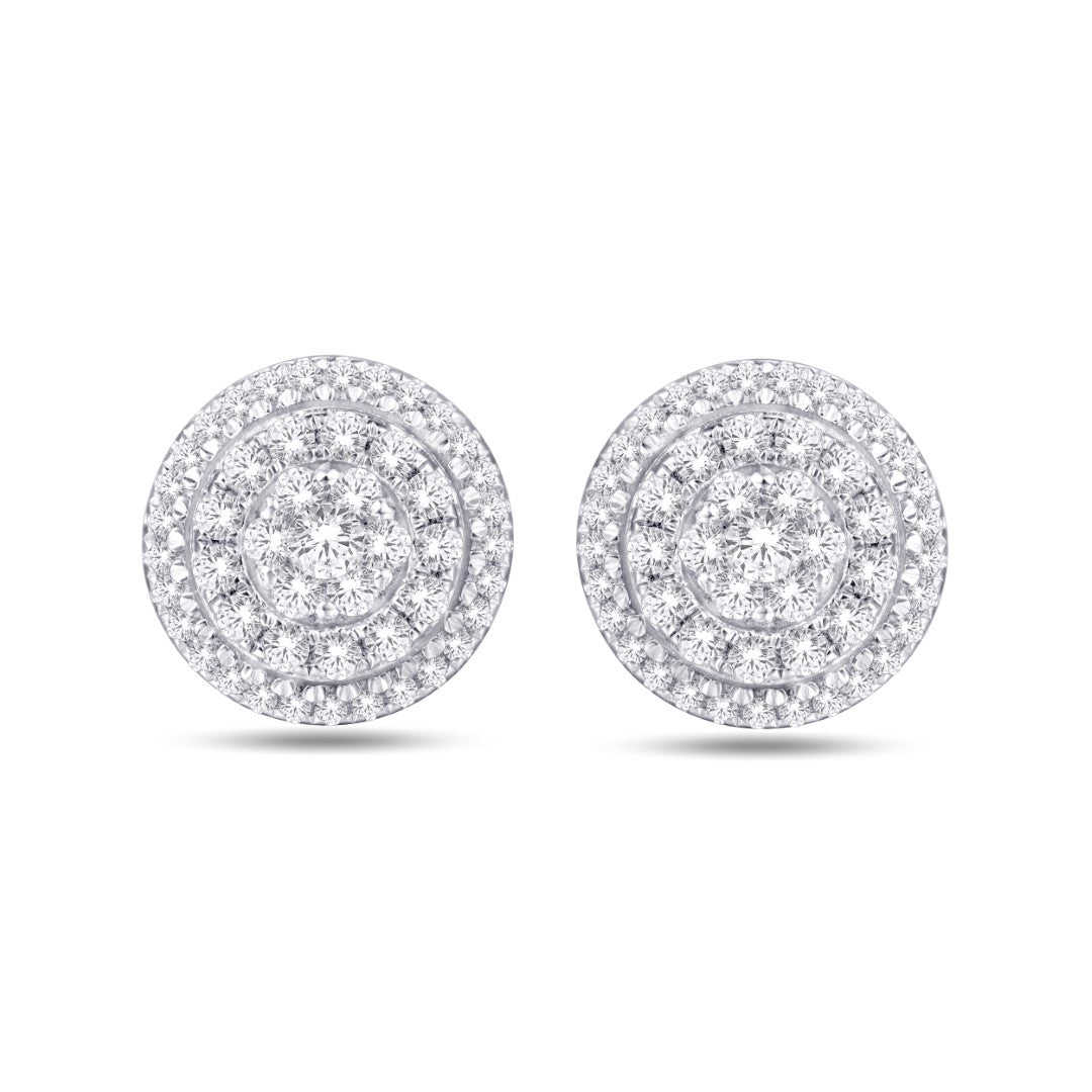 10KT White Gold 0.71 Carat Round Earrings-0125993-WG