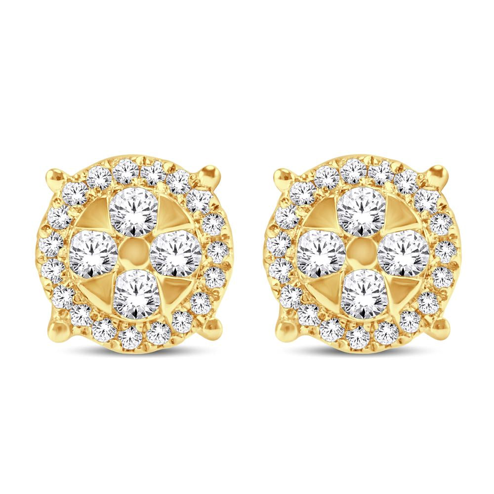 10KT All Yellow Gold 0.20 Carat Round Stud Earrings-0126212-ALY