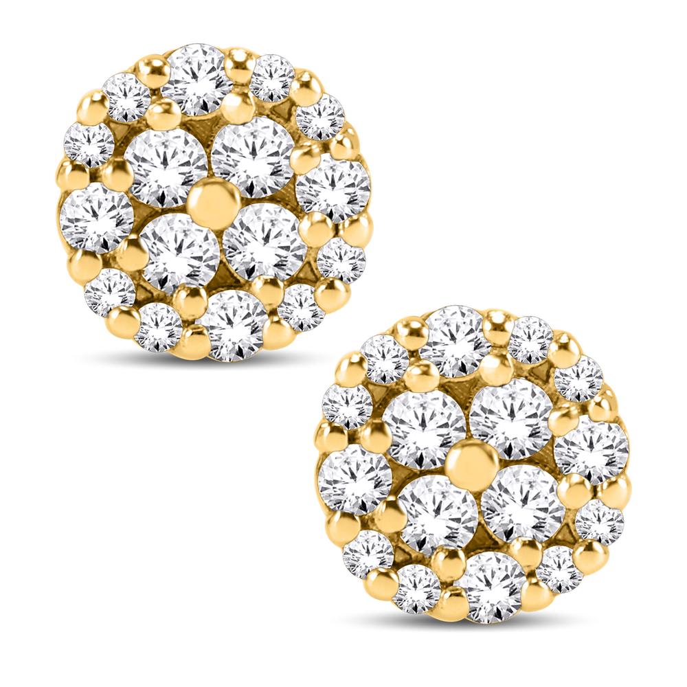 10KT All Yellow Gold 0.50 Carat Round Earrings-0126214-ALY-10KT