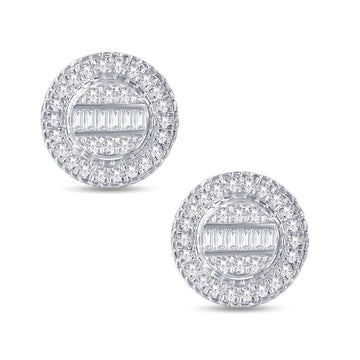 10KT White Gold 0.45 Carat Round Earrings-0126611-WG