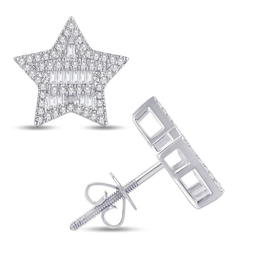 10KT White Gold 0.50 Carat Star Earrings-0126613-WG