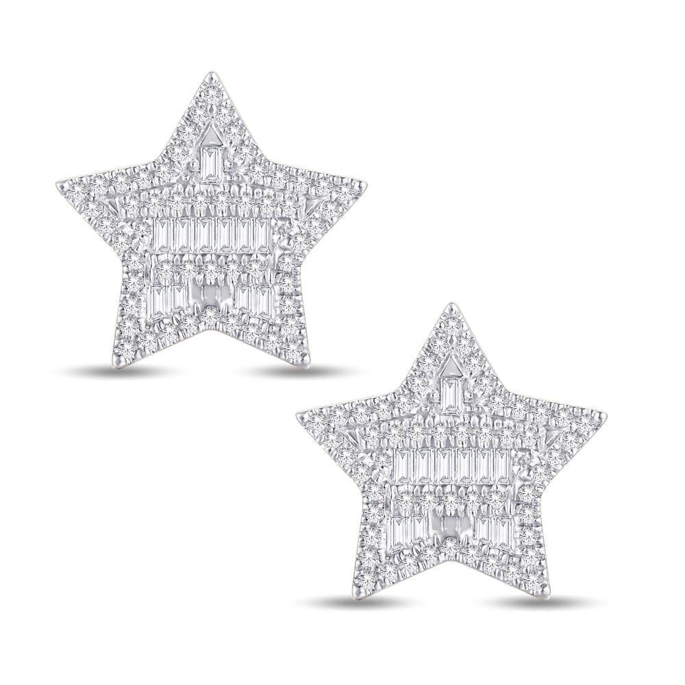 10KT White Gold 0.50 Carat Star Earrings-0126613-WG