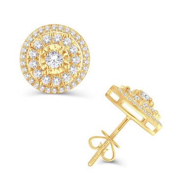 10KT All Yellow Gold 0.50 Carat Round Earrings-0126763-ALY