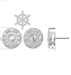 10KT White Gold 0.50 Carat Round Earrings-0129055-WG