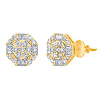 10KT Yellow Gold 1.00 Carat Heptagon Earrings-0129057-YG