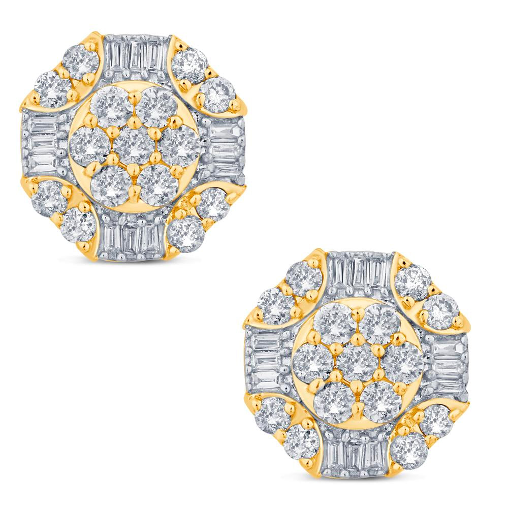 10KT Yellow Gold 1.00 Carat Heptagon Earrings-0129057-YG