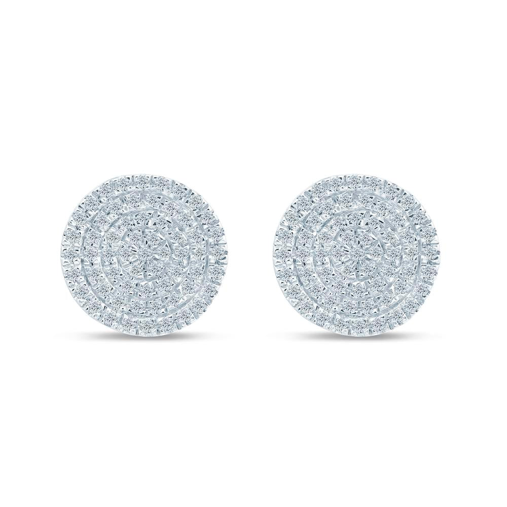 10KT White Gold 0.30 Carat Round Earrings-0129127-WG