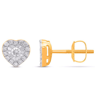 10KT Yellow Gold 0.25 Carat Heart Earrings-0129130-YG