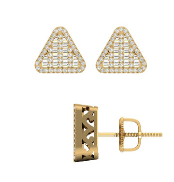 10KT Yellow Gold 0.60 Carat Triangle Earrings-0130005-YG