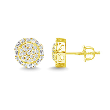 10KT Yellow Gold 0.45 Carat Flower Earrings-0130023-YG