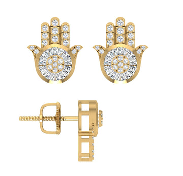 10KT Yellow Gold 0.40 Carat Hamsa Earrings-0130024-YG