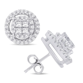 10KT White Gold 0.50 Carat Round Earrings-0132057-WG