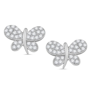 10KT White Gold 0.43 Carat Butterfly Earrings-0132123-WG