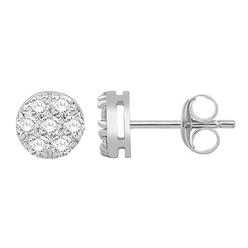 10KT White Gold 0.49 Carat Round Earrings-0132180-WG