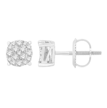 10KT White Gold 0.36 Carat Round Earrings-0132200-WG