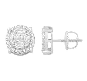 10KT White Gold 0.65 Carat Round Earrings-0132206-WG