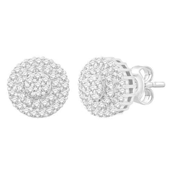 10KT White Gold 0.61 Carat Round Earrings-0132218-WG