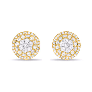 10KT Yellow Gold 0.52 Carat Round Earrings-0142056-YG