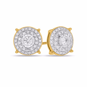 10KT Yellow Gold 0.33 Carat Round Earrings-0142060-YG