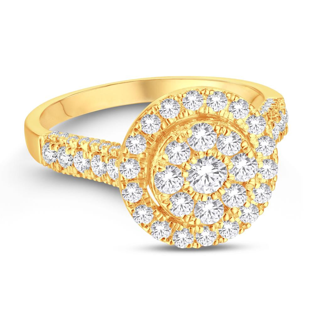 10KT Yellow Gold 0.96 Carat Round Ladies Ring-0224010-YG