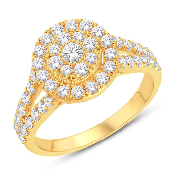 10KT Yellow Gold 0.98 Carat Round Ladies Ring-0224025-YG