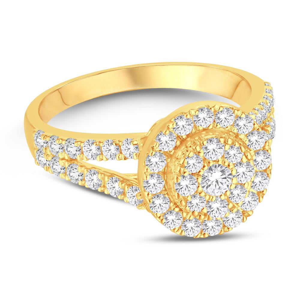 10KT Yellow Gold 0.98 Carat Round Ladies Ring-0224025-YG