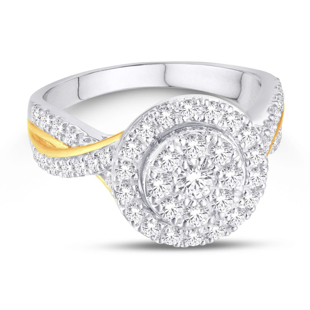 10KT Two-tone (White and Yellow) Gold 0.47 Carat Round Ladies Ring-0224029-WY