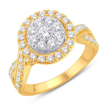 10KT Two-tone (Yellow and White) Gold 0.47 Carat Round Ladies Ring-0224029-YW