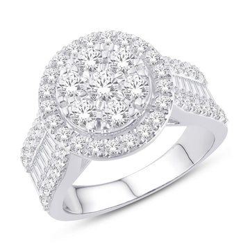 10KT White Gold 2.00 Carat Round Ladies Ring-0224040-WG