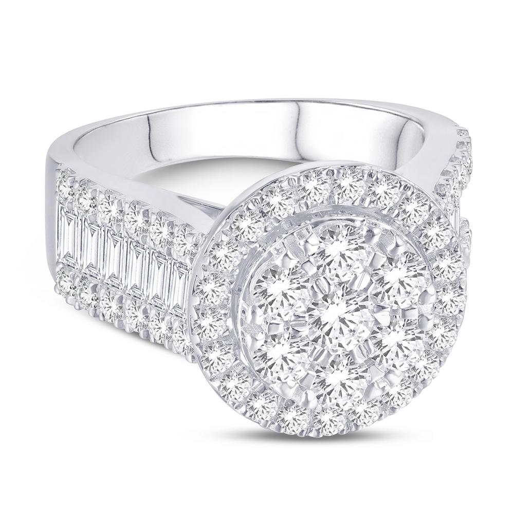 10KT White Gold 2.00 Carat Round Ladies Ring-0224040-WG