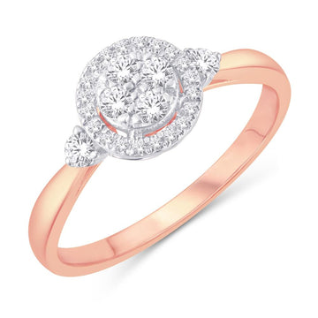 10KT Rose Gold 0.25 Carat Round Ladies Ring-0224044-RG